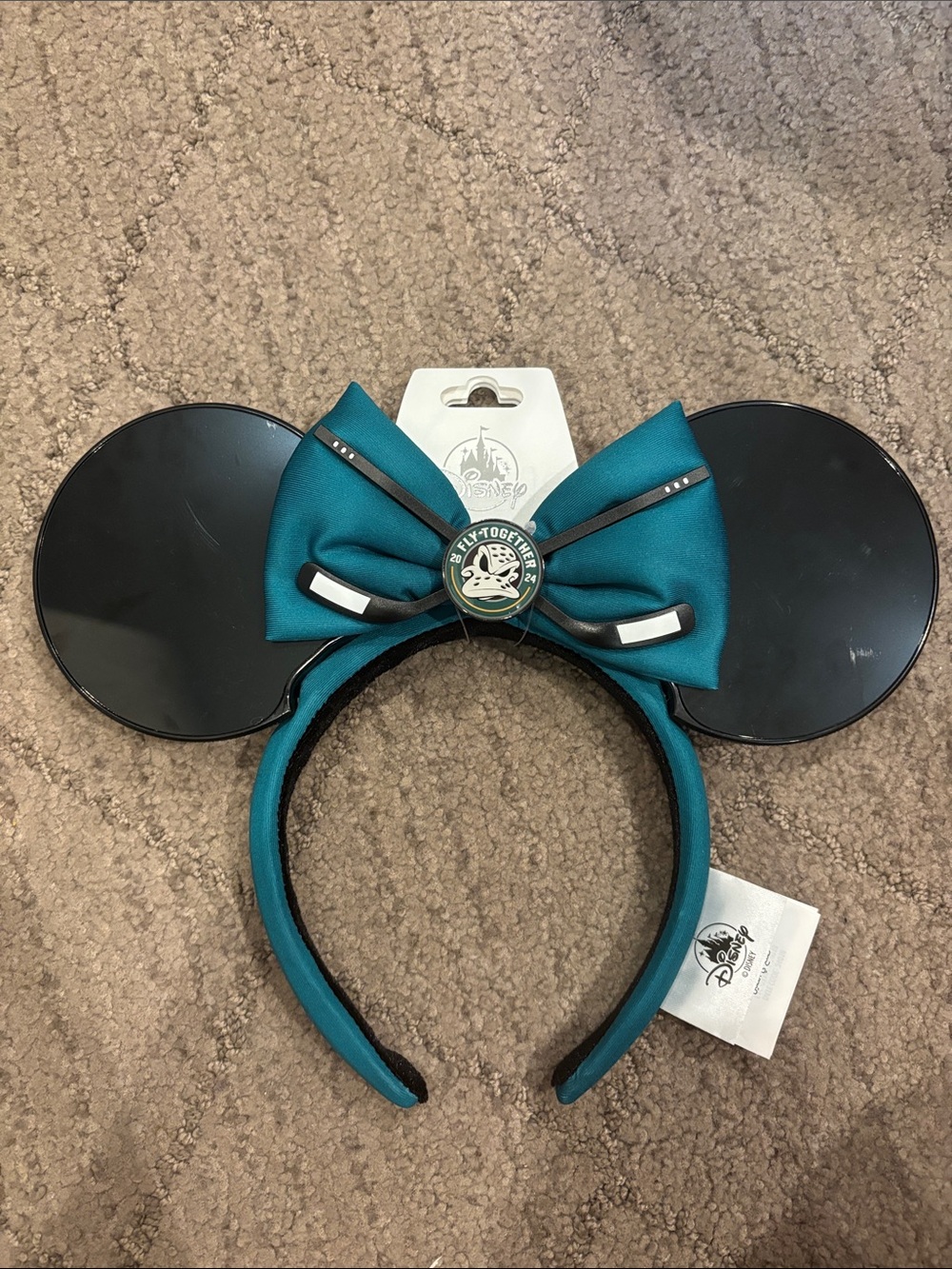Disney Teal and Black Anaheim Ducks Minnie Ears